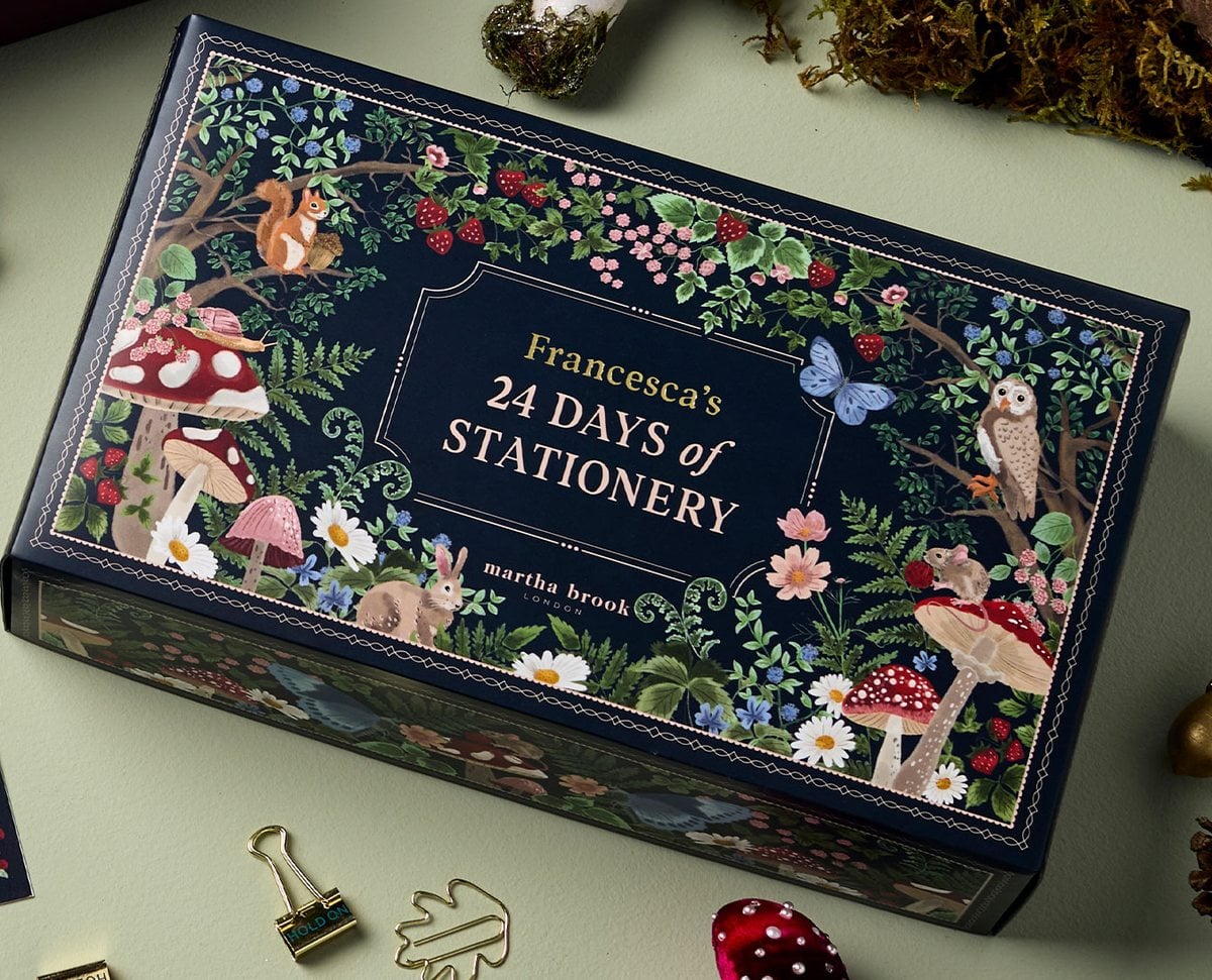 The genuine Martha Brook 24 Days of Stationery box lid