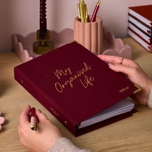 martha brook personalised stationery personalised burgundy my organised life planner main image