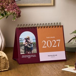 martha brook personalised stationery personalised photo 2027 desk calendar main image with cover