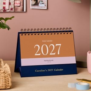 martha brook personalised stationery personalised traditional 2027 desk calendar main image with cover